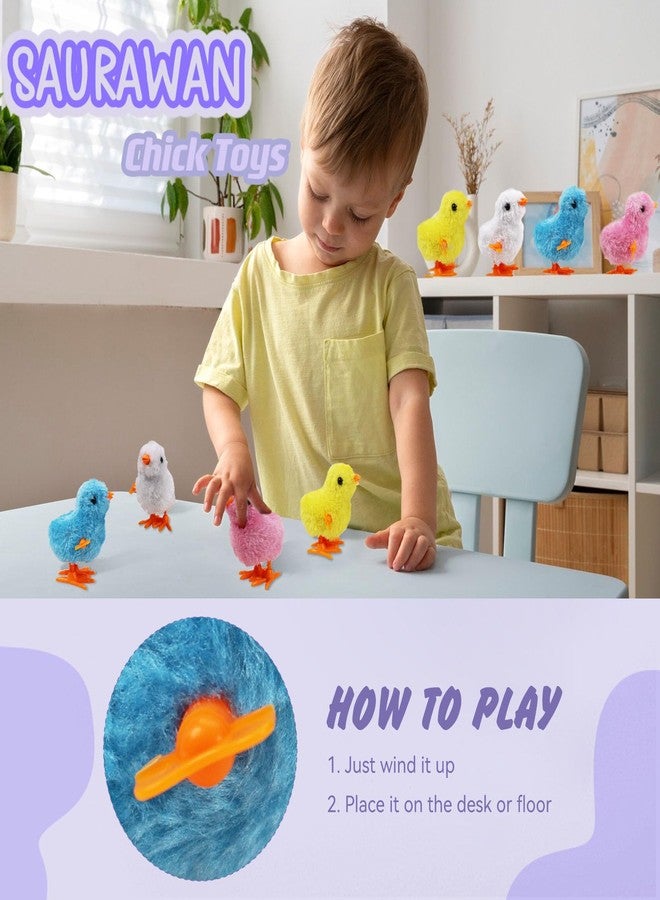 SAURAWAN 2-PCS Chicken Plush Wind Up Toys for Kids and Toddlers 1-3 2-4, Wind Up Easter for Easter Egg Fillers, Goody Bag Stuffer, Birthday Gifts - Soft Kawaii Baby Chick Toys - Image 5